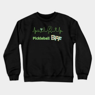 Pickleball player best friend forever BFF  Green Crewneck Sweatshirt